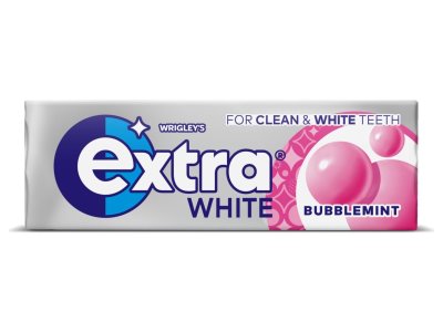 Extra White Bubblemint Chewing Gum Sugar Free 10 Pieces 