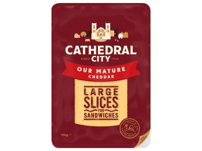 Cathedral City Sandwich Slices Mature Cheddar 150g 