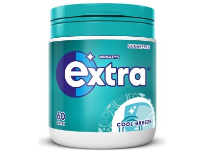 Extra Cool Breeze Chewing Gum Sugar Free Bottle 60 Pieces 